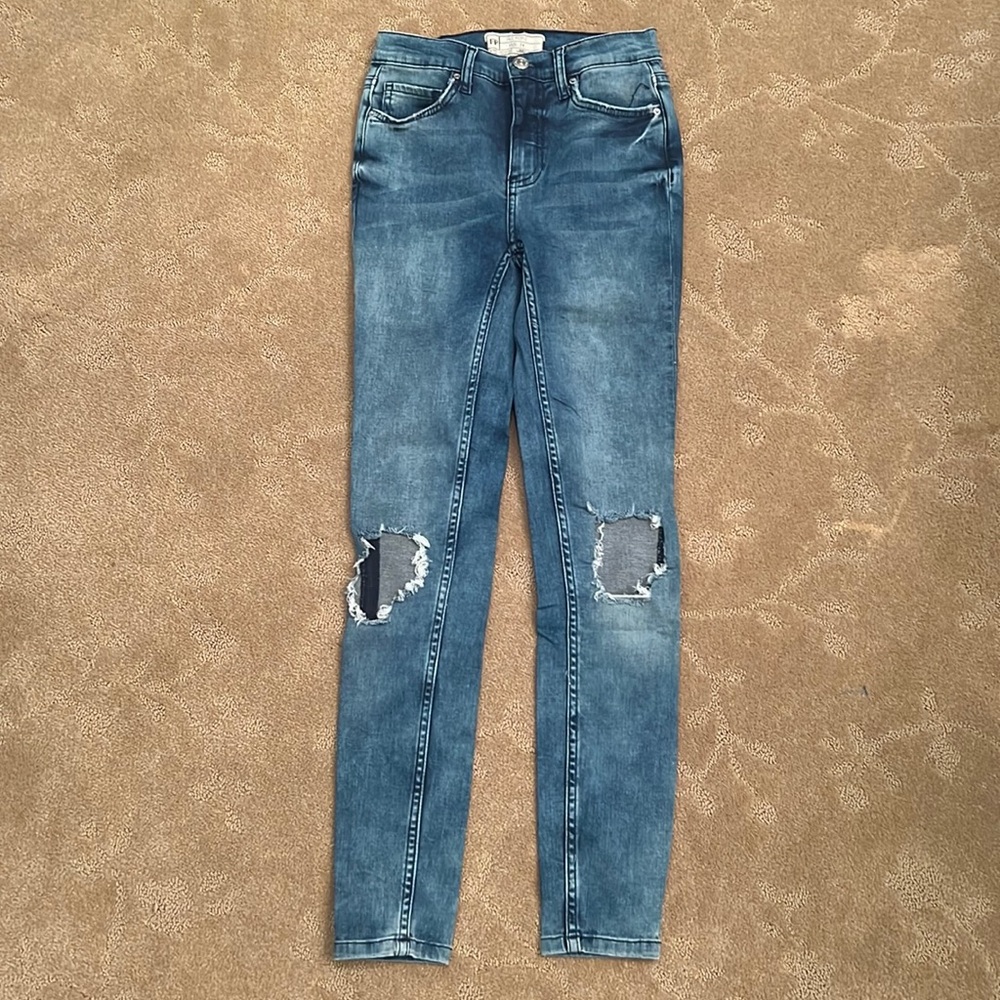 Free People Distressed Skinny Jeans, Sz 24